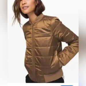 Lululemon Athletica Tan Non Stop Bomber Reversible Jacket
